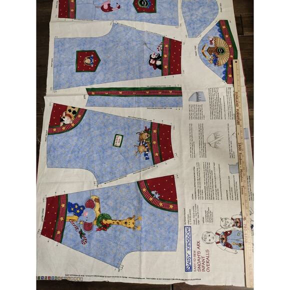 Snoahs Ark Daisy Kingdom Infant Overall Fabric Panel 6 12 24 Months Easy Cut Sew - Picture 2 of 8